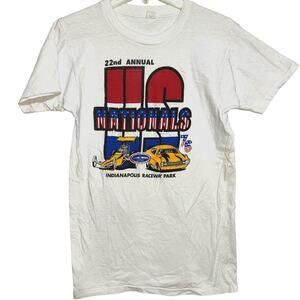vtg 70s NHRA US Nationals 22nd Annual Indianapolis 1976 World Finals t-shirt L